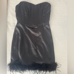 Aqua Black Satin Dress